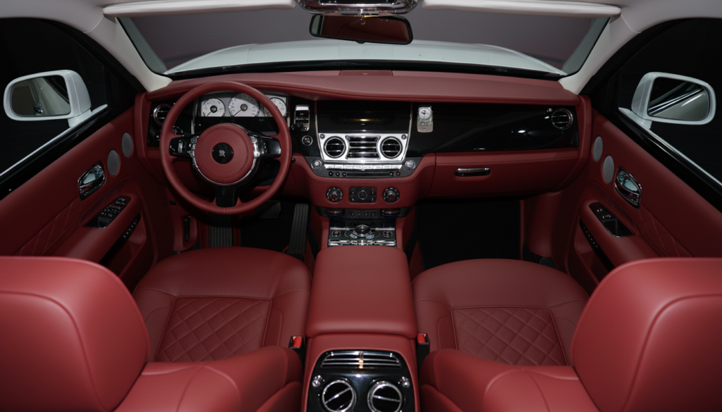 rolls royce red burgundy upholstery